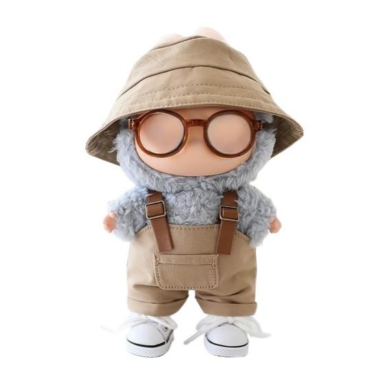 Doll Clothes Set for 15/17cm La Bubu Overalls Glasses Hats And Shoes Set Stylish Dolls Wardrobe Accessories