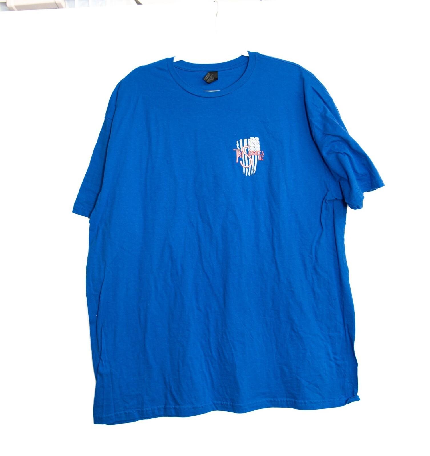 Tri Services LLC Blue Graphic T-Shirt Cotton Mens Size 2XL S