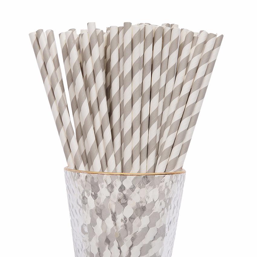 25 Colorful Striped Paper Straws - Disposable, Creative, Decorative for Desserts & Beverages