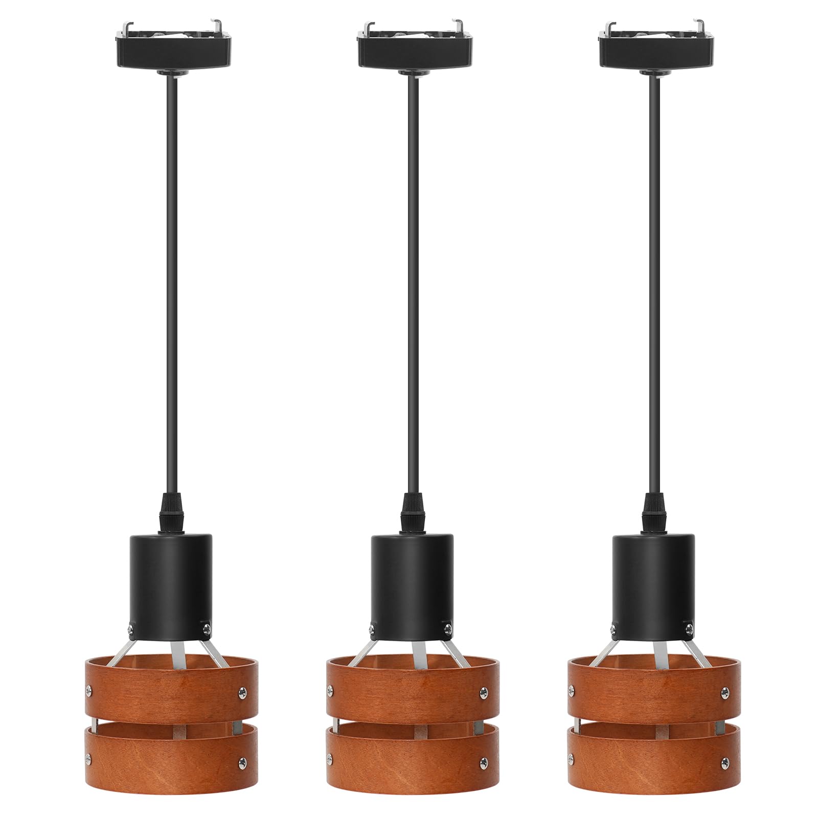 

Aiwode Brown Wooden Circle Pendant Light, for Ceiling Mounts, E26 Base, Adjustable Length, Locking Mechanism to Prevent Falling, Thick Rope,