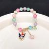 Sanrio Christmas Popcorn Crystal Beaded Bracelet - KT Cat & Kuromi Cartoon Design for Women, Perfect Gift for Besties