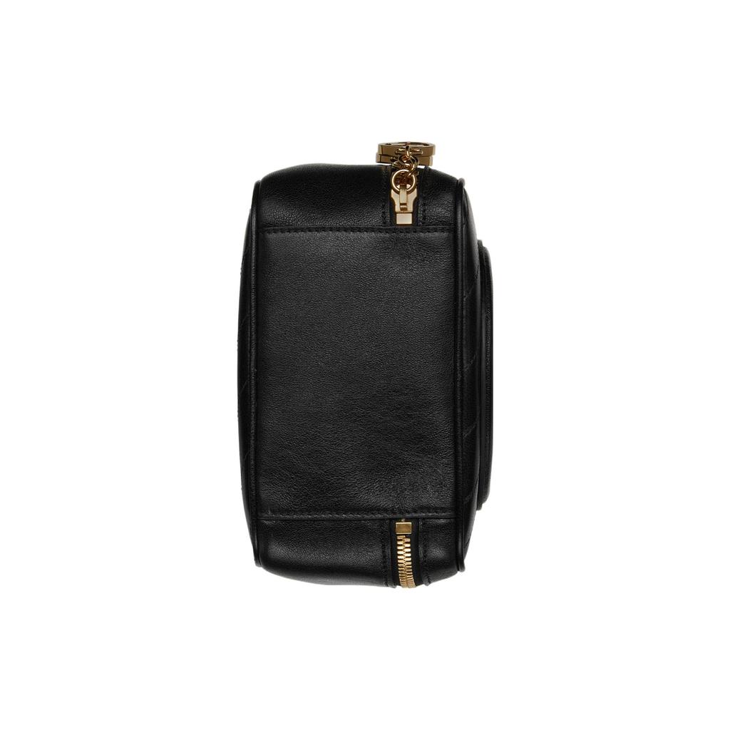 Gucci Blondie Runde Ineinandergreifende Doppel-G Reißverschluss Leder Schulter Crossbody Handtasche Damen Handtaschen Schwarz 744434-1IV0G-1000
