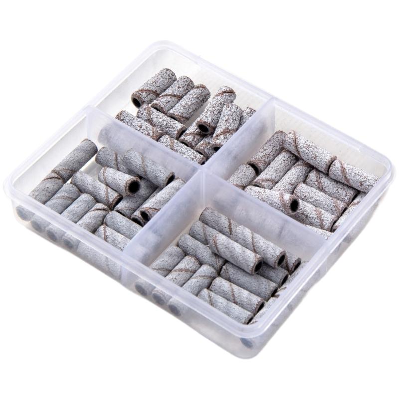 Small Sanding Bands for Nails Drill Nail Sanding Drill Bits Set 80/120/150/180/240 Grits Nail Sanding File for Nail