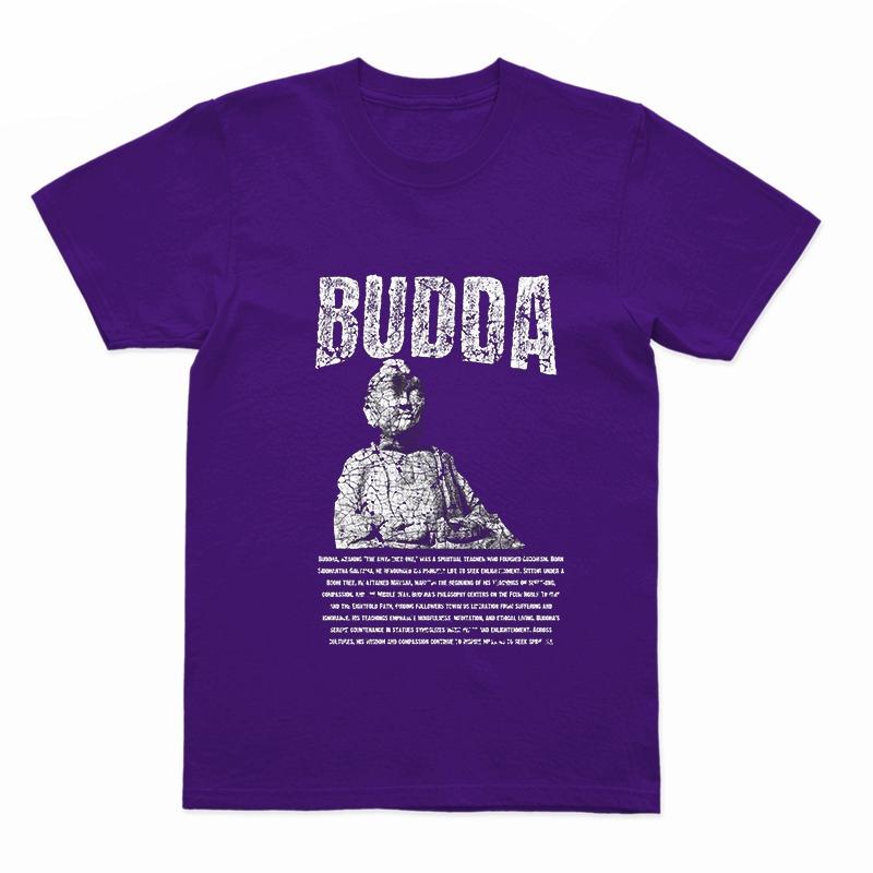 Coolmind U0003-T2 100% Cotton Cool Budda Statue Print Men T Shirt Exclusive Graphic Tshirt Men Big Size Tee Shirts