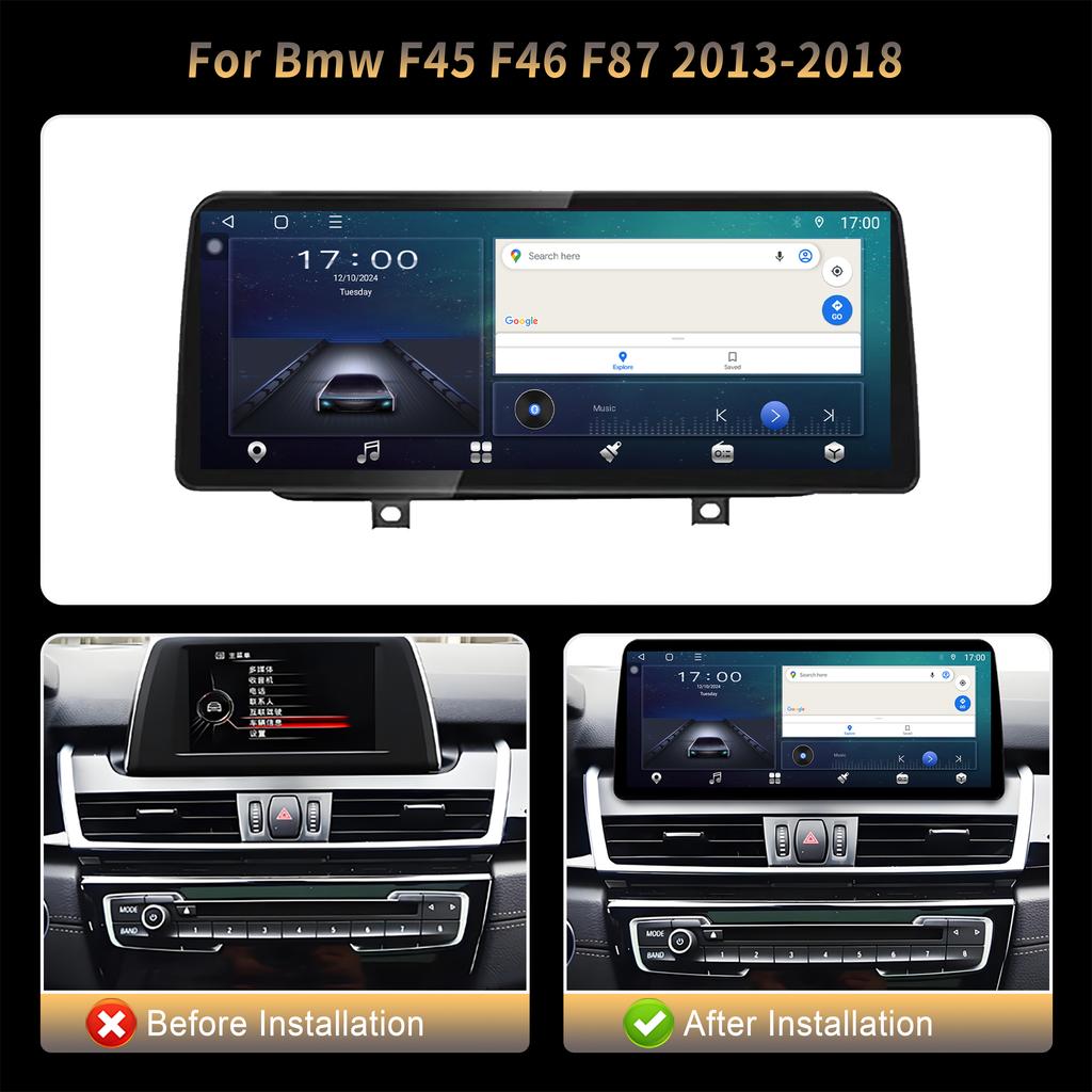 12.3" For BMW F45 F46 F87 2013-2018 Car Radio Stereo Multimedia Navigation 4G GPS Wireless Carplay Bluetooth Touch Screen Stereo