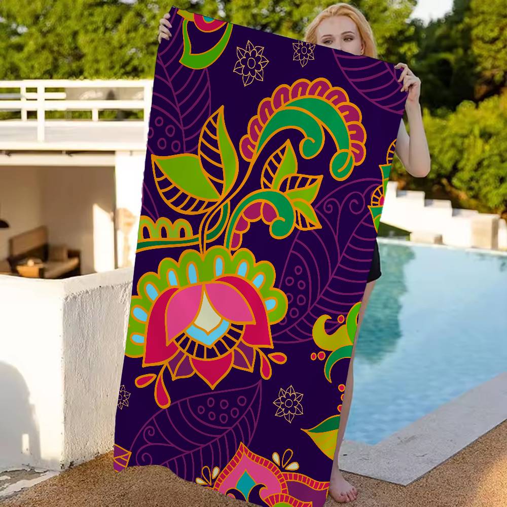 Paisley Print Beach Towel For Kids Personalized Bath Towel Pool Towel Vacation Gift Picnic Towel Party Gift