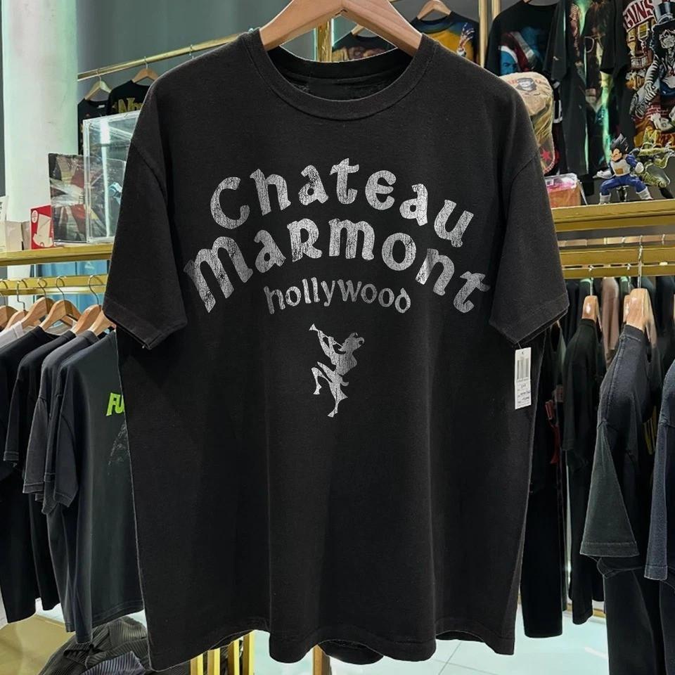Vintage 90s Chateau Marmont Hollywood TShirt  Rare Black Retro Tee S Unisex T-Shirt XXL