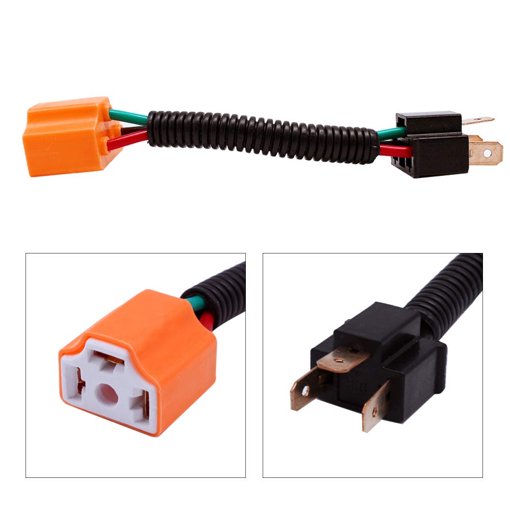 

HUIQIAODS H4 фара гнездо разъем лампы адаптер жгута проводов 2 шт керамический (Гнездо H4)