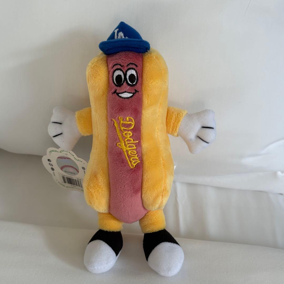 Used MLB Los Angeles Dodgers Hot Dog Plush Toy S