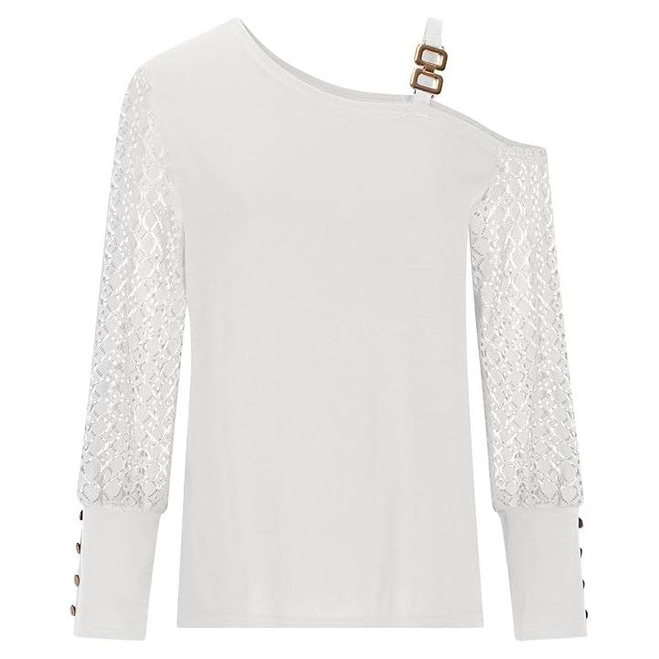 Dámská halenka s dlouhým rukávem Košile Jednobarevné pulovry Trička Sexy bez ramen Y2k Top