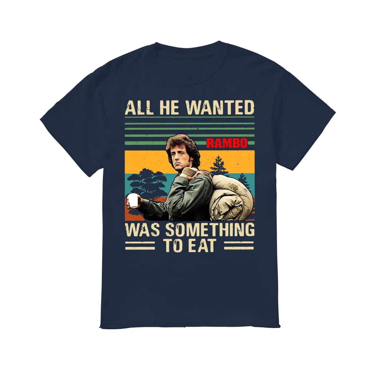 All He Wanted Was Something To Eat Vintage T Shirt Rambo Inspired Movie TShirt Graphic Tee Vintage Style Shirt Cult Classic Top S