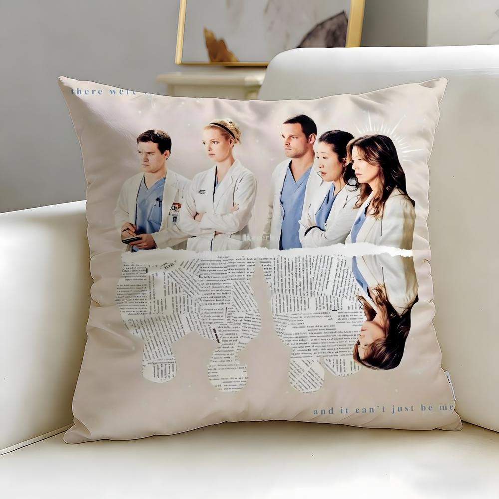 classic TV series Greys Anatomy Cushion Cover Soft EasyWash Pillow Case Versatile for Couch Bed Travel and Office