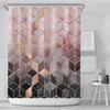 3D Geometric Marble Printing Bathroom Shower Curtain Polyester Waterproof Home Decoration Bathroom Curtain with Hook
