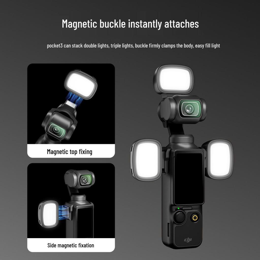 Kompatibel mit DJI Action 5 Pro/4/6 Mini, Tragbares Fülllicht für Pocket 3/4 mit magnetischer Schnellbefestigung.