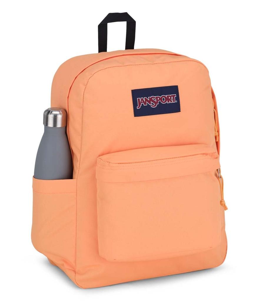 JanSport Superbreak Plus Backpack for and with water bottle Apricot One Superbreak Backpack durable and lightweight premium backpack - work, travel,