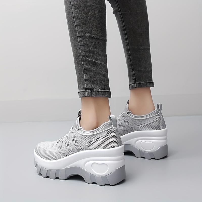Women's Low-Top Slip-On Casual Platform Striped Sneakers