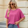 Summer New Women's T-shirt Solid Color Round Neck Loose Short-sleeved T-shirt Tops