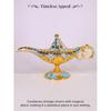 Vintage Aladdin Chirag Lamp-Luxurious Metal Jewelry Box,Decorative Showpiece,Home & Office-12 cm(Gold-Lite Blue)