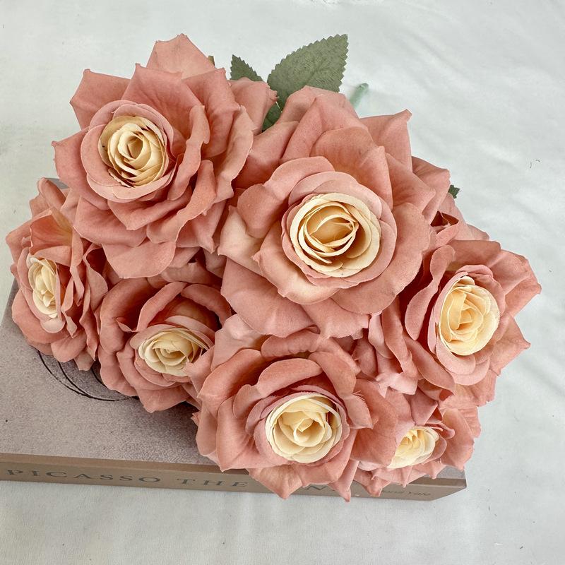 7 Heads Rose Silk Artificial Flower Bride Bouquet Wedding Floral Arrangement Materials Home Table Vase Decor Party Props Gifts