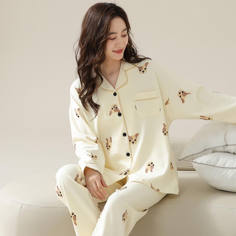 1011 New Pajamas for Women, Spring/Autumn, Pure Cotton Long-Sleeve Loungewear, Summer Thin High-End Set