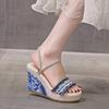 Large Size Two Wear Slope Heel with Ethnic Style Beach Sandals, Summer New Bohemian Women's Shoes