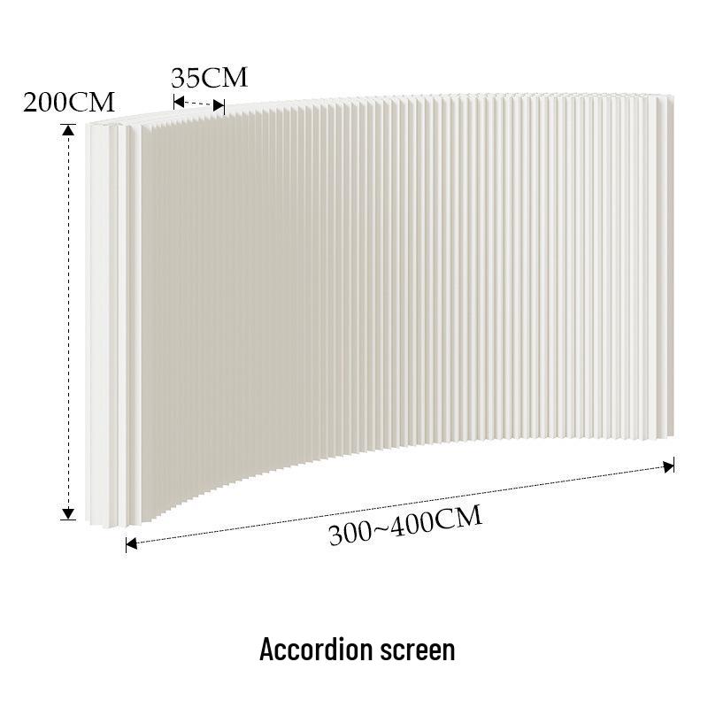 18-Panel Curved Folding Screen Divider – Japanese Style Retractable Wall for Live Broadcasts