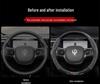 Universal Non-Slip Suede 3D Embossed Genuine Leather Steering Wheel Cover for All Seasons