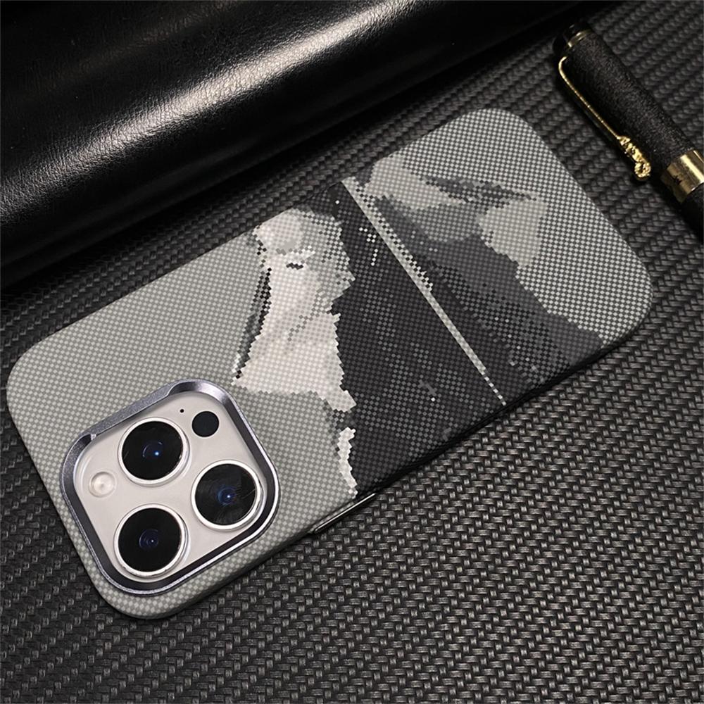 

Ultra Thin Carbon Fiber Pattern For Magsafe Hard Case For iPhone 17 16 15 14 Pro Max Magnetic Wireless Charging Metal Lens Cover For iPhone 16Pro Max