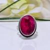 Ruby - Dyed Quartz Gemstone 925 Sterling Silver Ring V8491, Red Ring, Oval Ring, Valentin's Day Gift, Gift For Her, Birthday Gift, Handmade Jewelry, S
