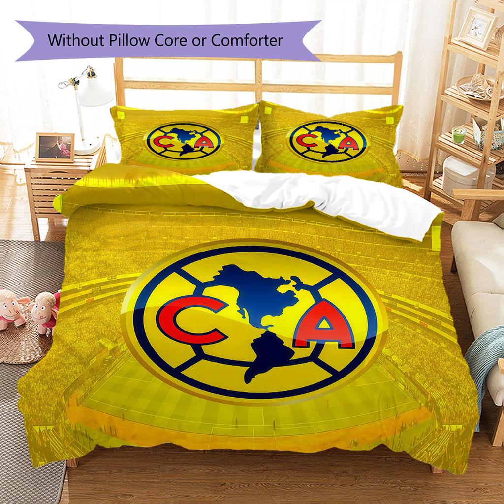 Club America Pattern Bedding,Quilt Set Quilt Cover Pillowcase Home Birthday Gift(1 * Duvet Cover + 2 * Pillowcase, Without Core)