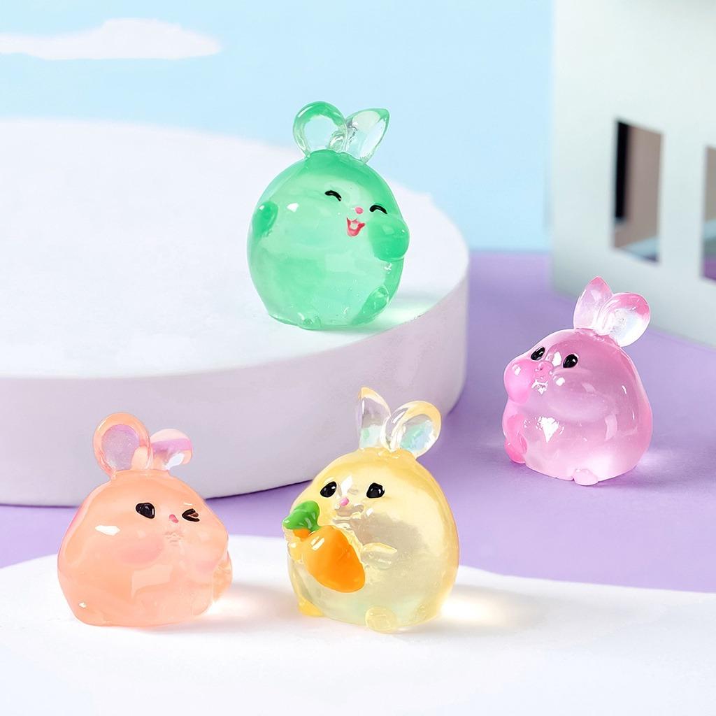 10 шт./лот мультяшные светящиеся кролики животные мини фигурки светящиеся в темноте — фото 5