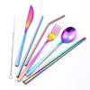 Korean Style Stainless Steel Cutlery Gift Set - Knife, Fork, Spoon, Straw
