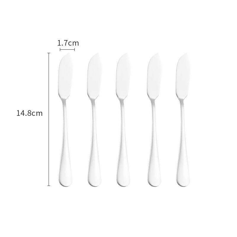 5-Pack Stainless Steel Butter Set Western Household Food Scraper for Bread Jam Spreading Kitchen Utility Cutlery 6