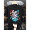 European Size Summer Men'S Fashion Short-Sleeve T-Shirt with Letter Pattern Print