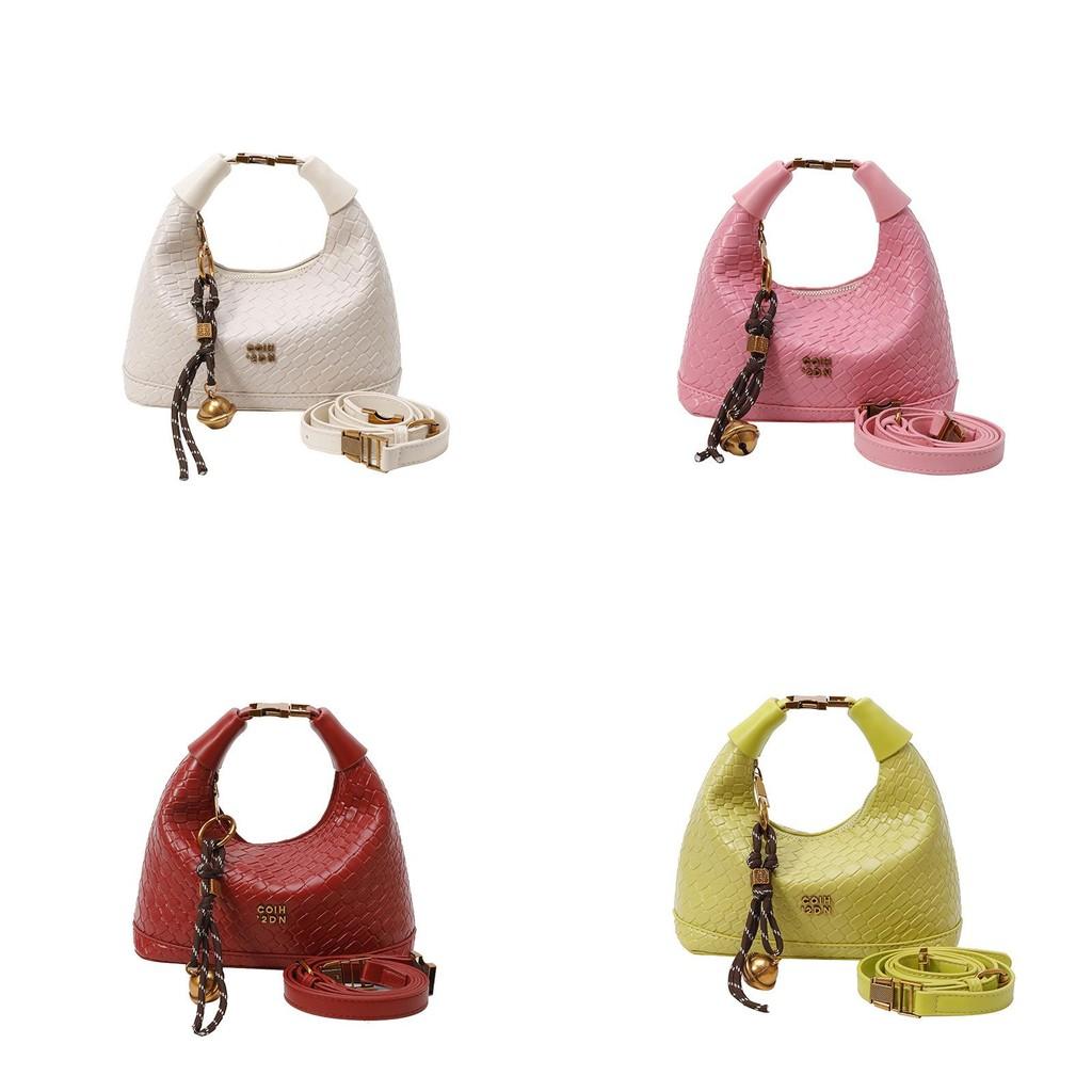 Pattern Pu Lattice Handbag Solid Color Single Shoulder Crossbody Fashion Bag