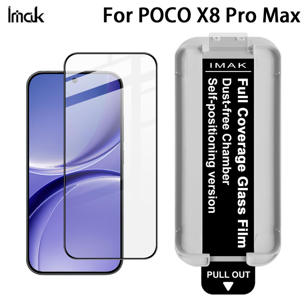 Per POCO X8 Pro Max 5G Vetro IMAK Cabina Senza Polvere Pellicola in Vetro Temperato a Schermo Intero Supporta Sblocco Impronta Digitale