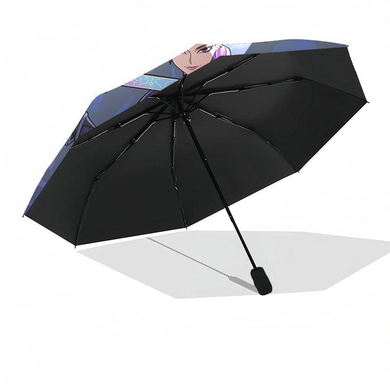 1pz Ombrello K-POP hunter X con Apertura/Chiusura Automatica, Design Pieghevole a Tre Pieghe Conveniente, 8 Stecche in Ferro - per Uso Esterno Quotidiano, Viaggio A53