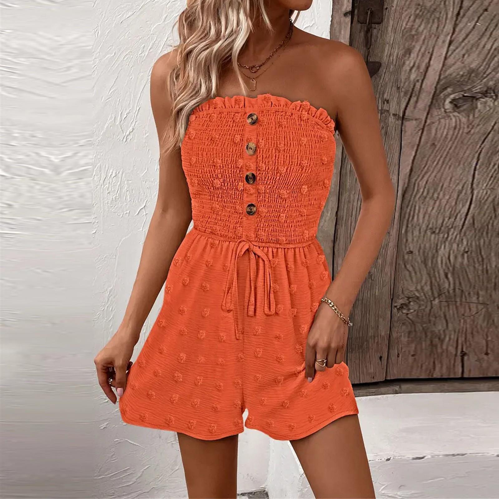 

Женский удобный повседневный комбинезон с коротким рукавом, свитер, комбинезон, шорты L красный