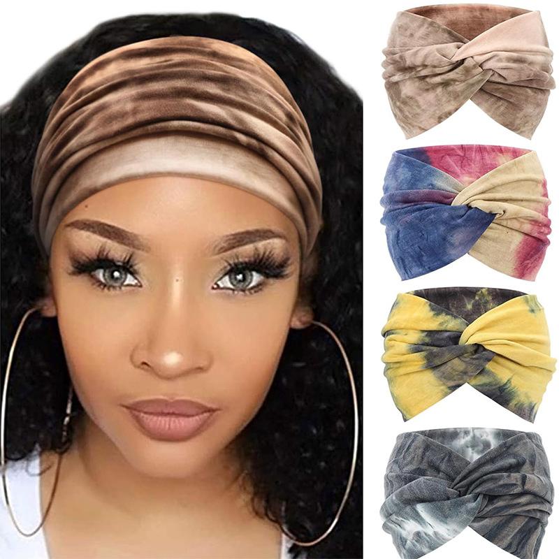 4pcs Sweat-absorbing Non-Slip Headband for Women,Sport Headband,Soft Fabric Elastic Headband for Exercise,Yoga,Running Accessory