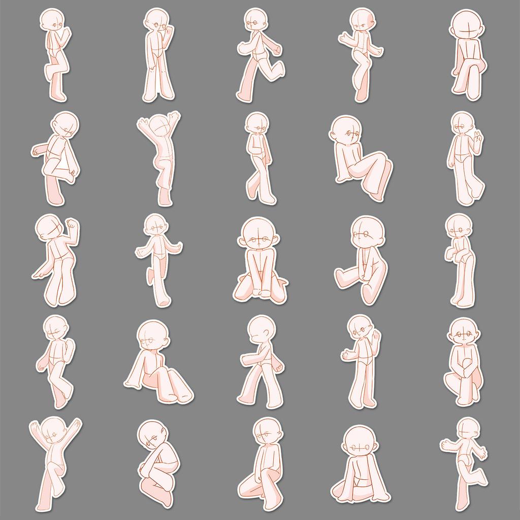 50 Body Characters Graffiti Stickers Cartoon Cute Hand-painted Decorative Mobile Phone Case Suitcase Water Cup Stickers