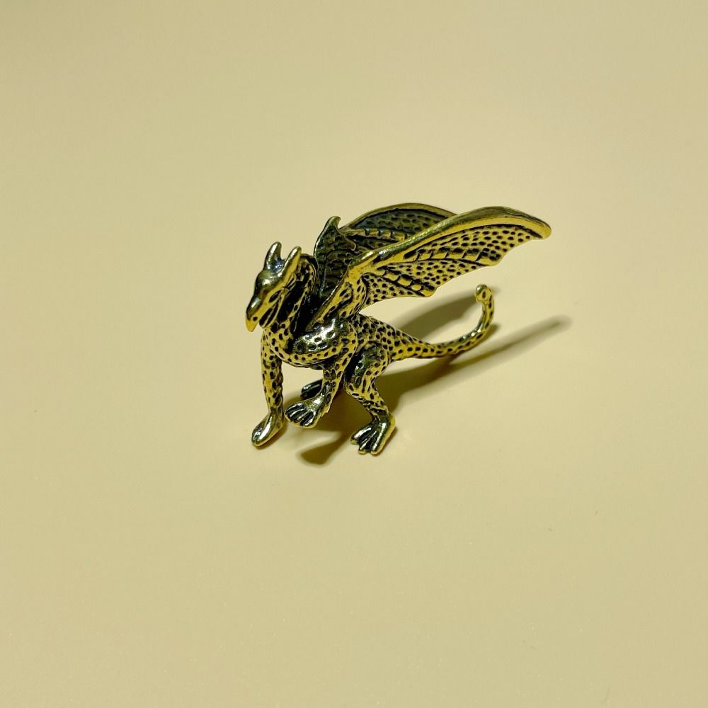 Retro Pterosaur Dragon Small Statue Brass Animal Model Miniature Sculpture  Bedroom