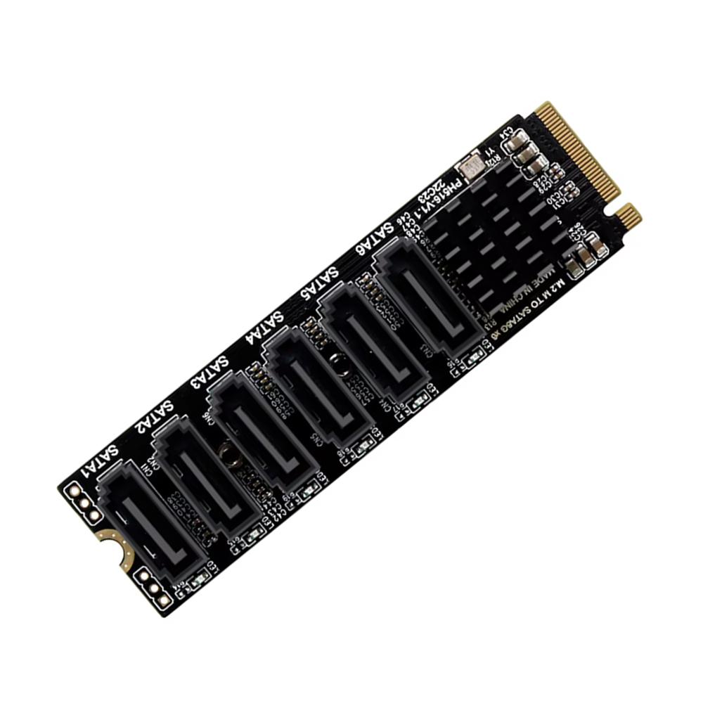 M.2 NVME PCI-E PCIE X4 X8 X16 To 6 Ports 5 Ports 3.0 SATA Adapter Card Riser SATAIII 6Gbps Chassis Server PC Expansion Card