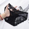 Guifei Man Black Sexy Lace Low-Rise See-Through Women's Triangle Panties