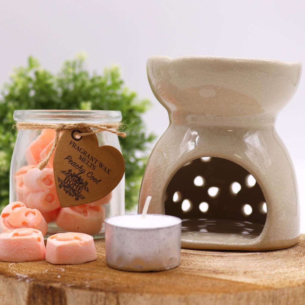 Oil Burner Ceramic Tree of Life Ivory
