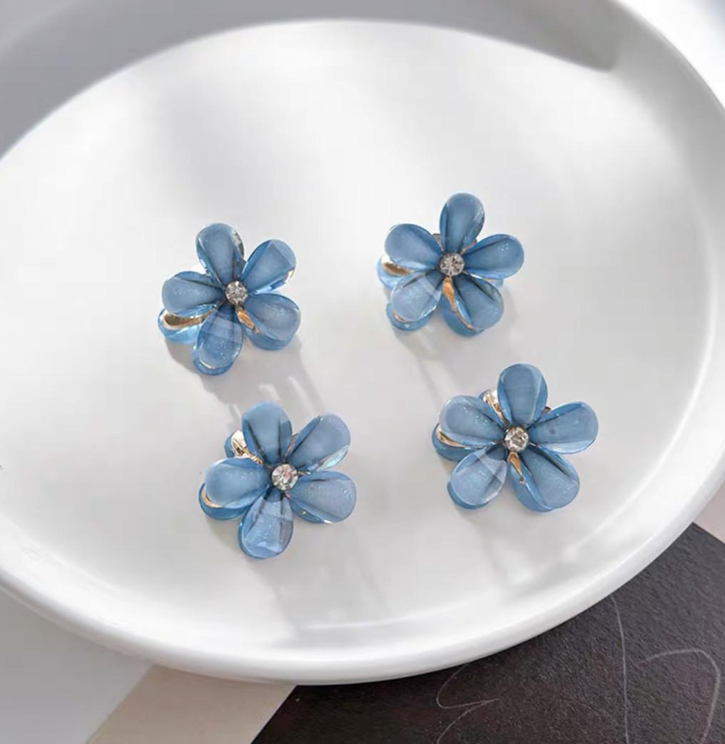 

4 шт. набор для женщин и девочек, мини-когти для волос, цветочный сплав, милая заколка для волос, детские милые аксессуары для волос, пружинный зажим 4PCS