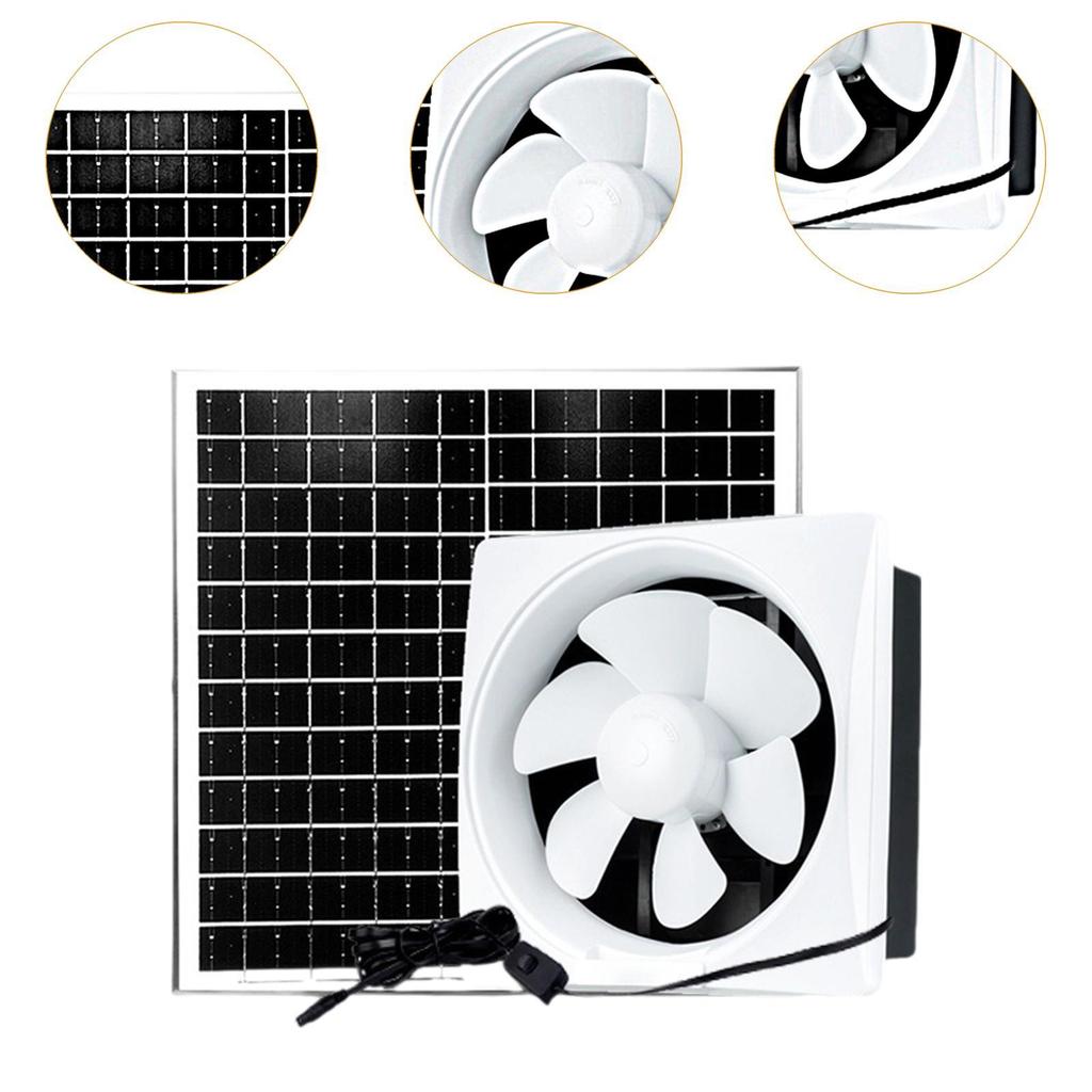 Solar Powered Fan Kit Wall Mount Ventilation