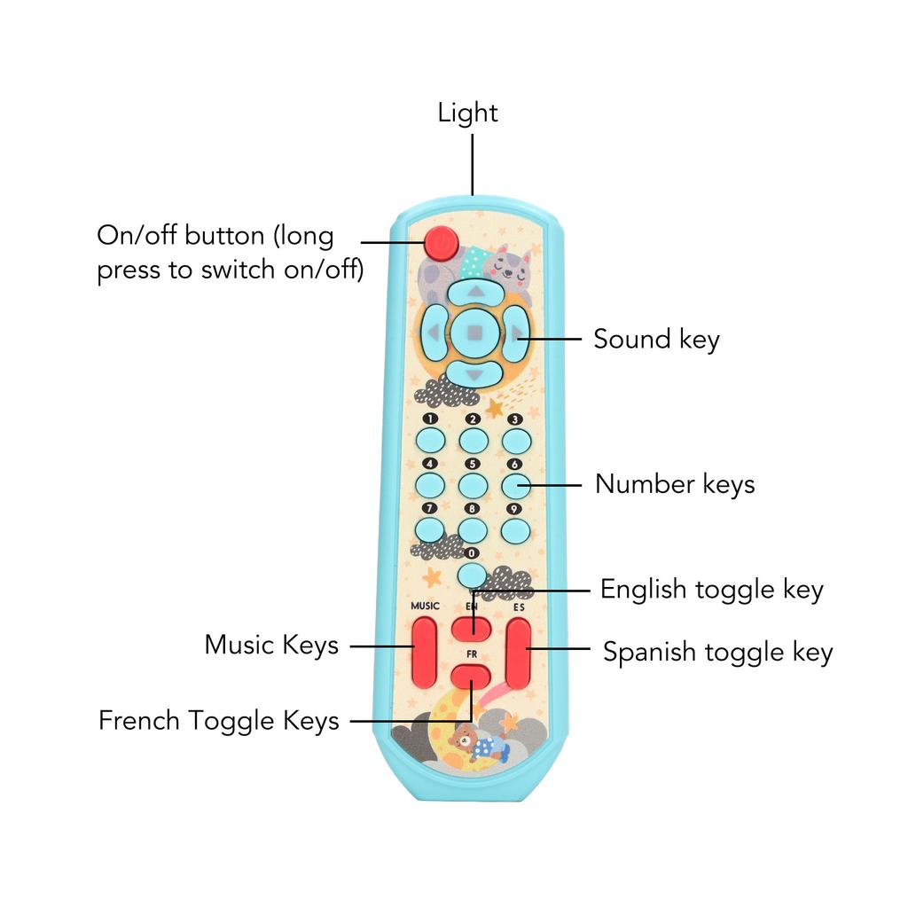 TV Remote Control Toy Baby Simulated Remote Control Toy with Sound and Light for Early Education Learning