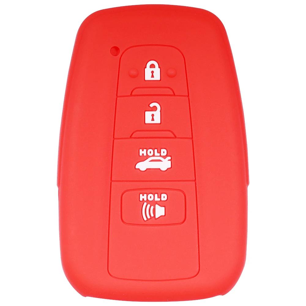 Key Fob Cover Case Remote Protector Smooth Silicone Black Fits For Toyota Rav4 Corolla Camry Avalon Car Accessories Key Cover