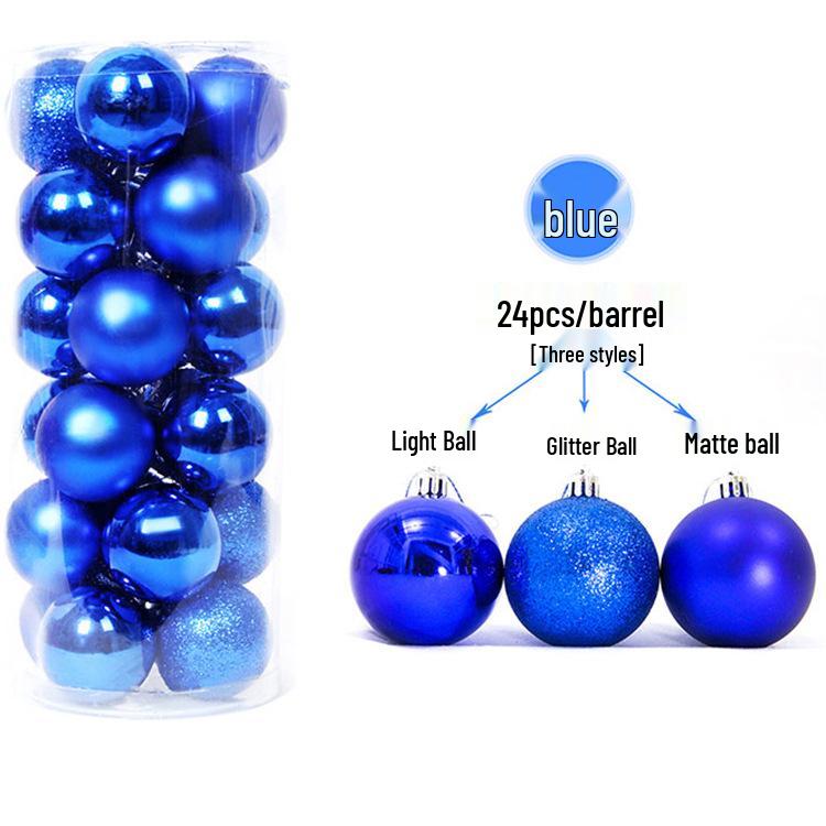 Creative 24-Piece Christmas Ball Ornament Set - Matte Pink Plastic Decorations for Holiday Gifts