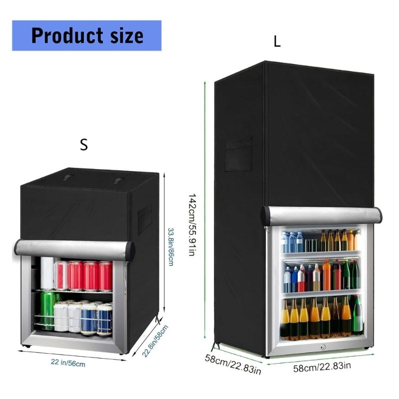Outdoor Use Upright Freezer Cover Water Resistant Oxford Fabric Protectors Fits 56x58x86cm Compacts Refrigerators Dustproof